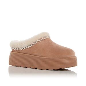 Stuart Weitzman Camel Cream Mules